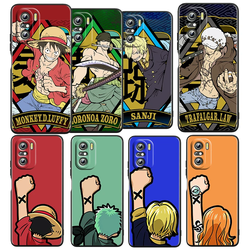 

Cartoon One Piece For Xiaomi Redmi K50 Gaming Pro 5G 10 9 9A 9C 9T 8 7 6 5 4X TPU Soft Black Phone Case Fundas Capa Cover Coque