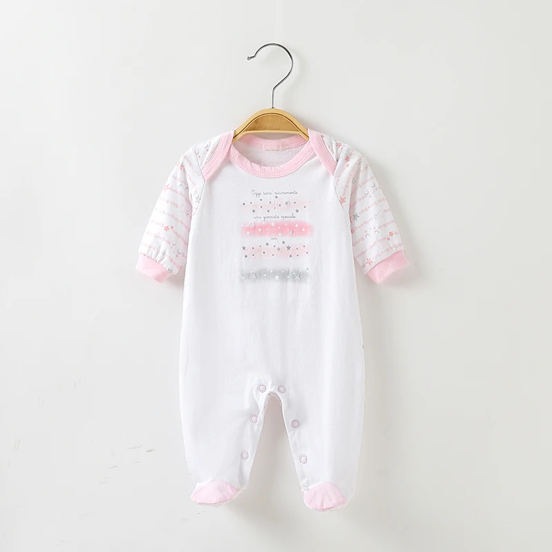 

Newborn Baby Boy Girl Romper with Foot Spring&Autumn Footed Sleepsuit Long Sleeve Cotton Pajamas Infant Overall Jumpsuit Outfit