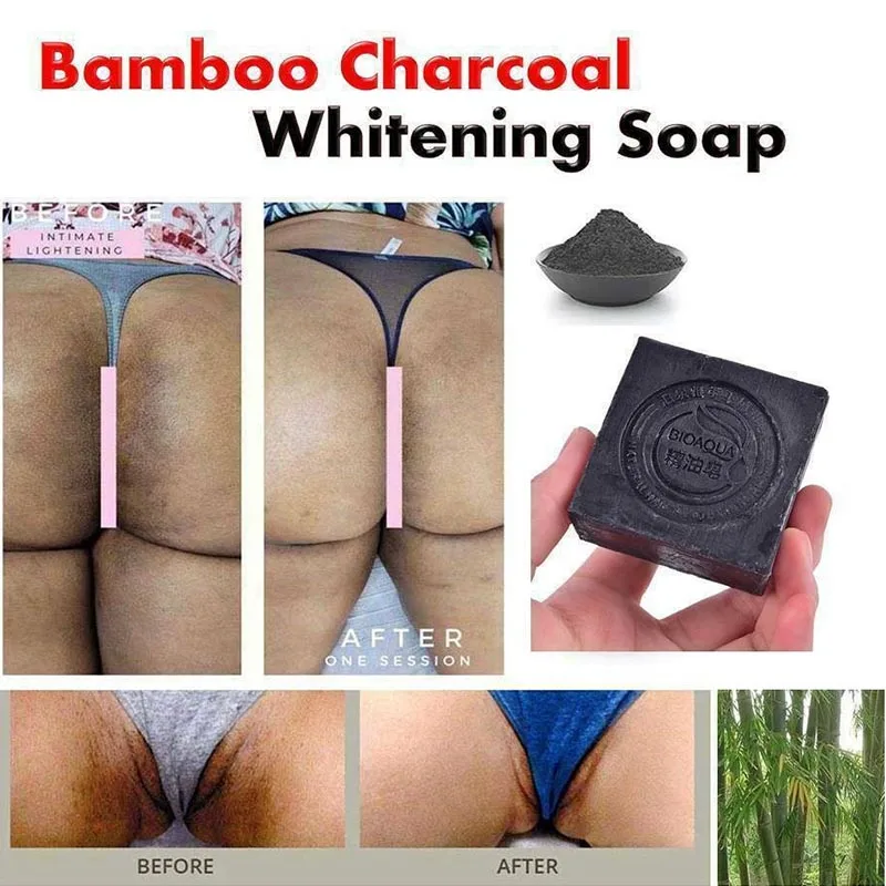 

Vagina Whitening Africa Nigeria Handmade Soap Lighten Dark Bikini Line Bamboo Charcoal Cleansing Soap Remove Dullness Skin Care