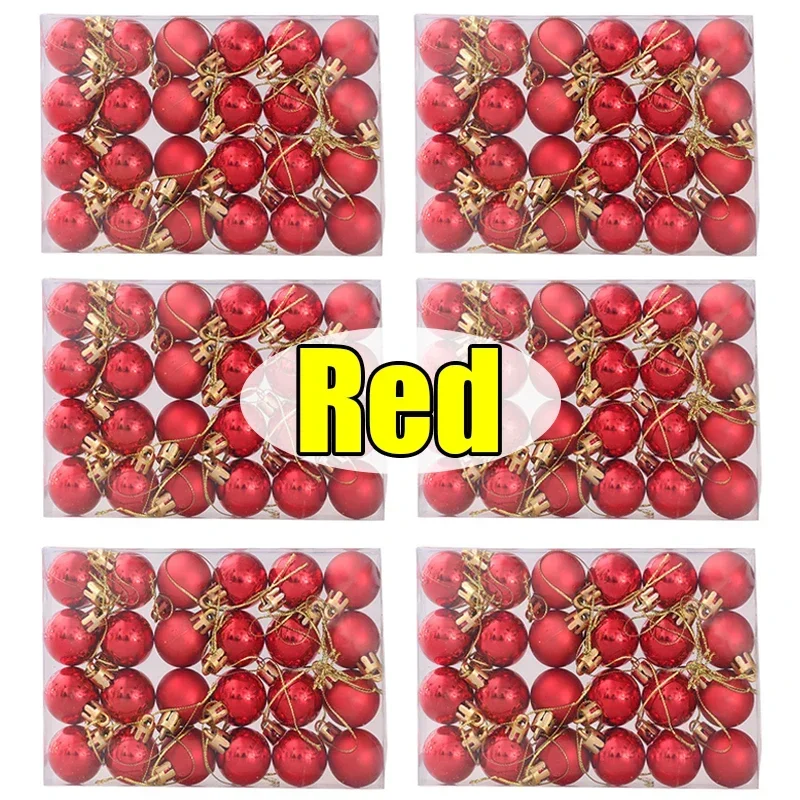 

Мини Рождественские шары 24 шт., золотые, серебряные, красные, зеленые, цвета шампанского, розовое золото