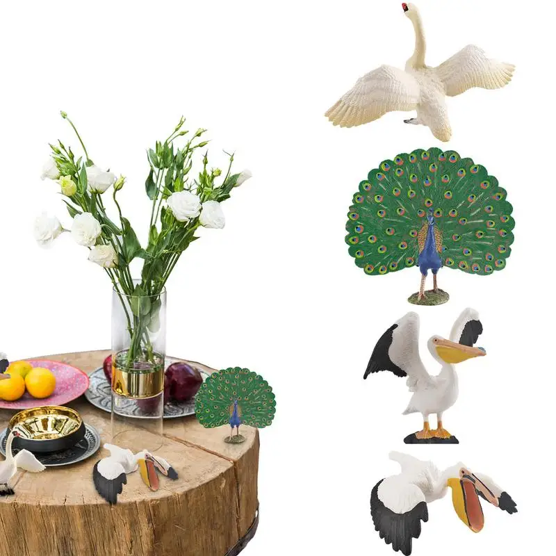 

Peacocks Toy Figure Birds Animal Figures Toy Set Home Office Decoration Ornament Children Toy Forest Animal Figurines Toy