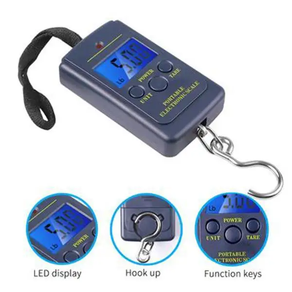 0.01kg~40 Kg Mini Digital Scale Weighting Steelyard Portable Electronic Hanging Hook Scale