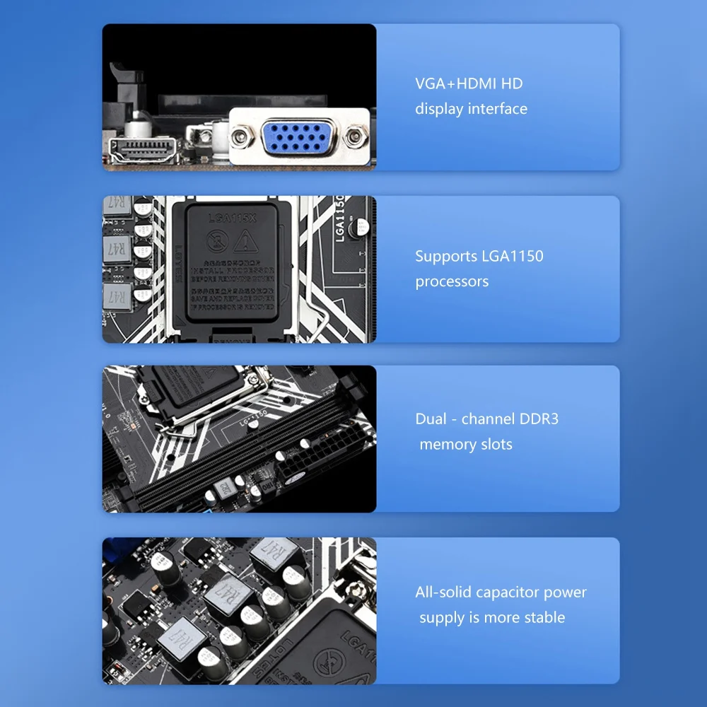 Материнская плата H81G для компьютера с поддержкой Intel Core Celeron/Pentium E3 V3 LGA1150 полный