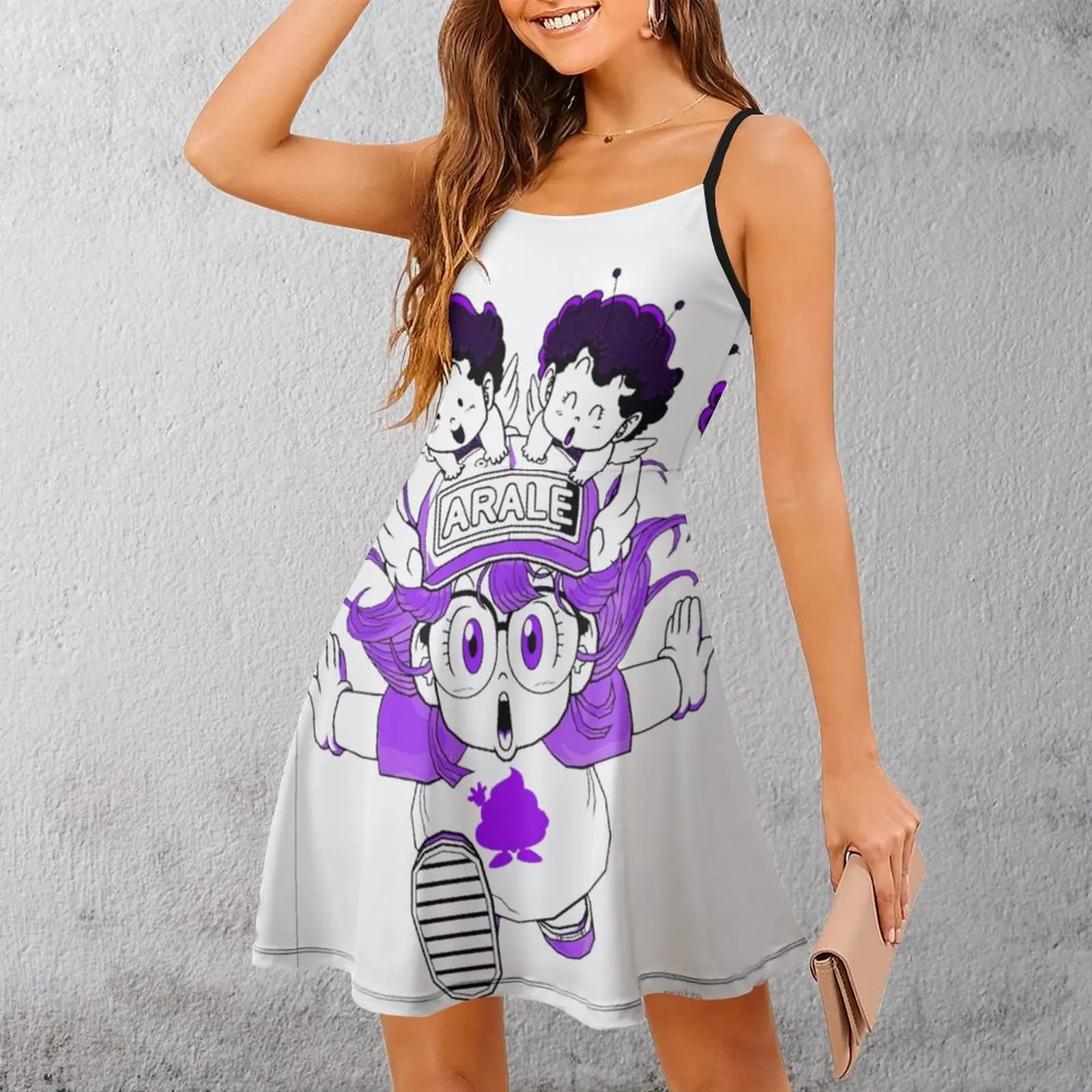 

Arale Norimaki Dr. Slump Women's Sling Dress Vintage Exotic Woman's Gown Cool Parties Strappy Dress