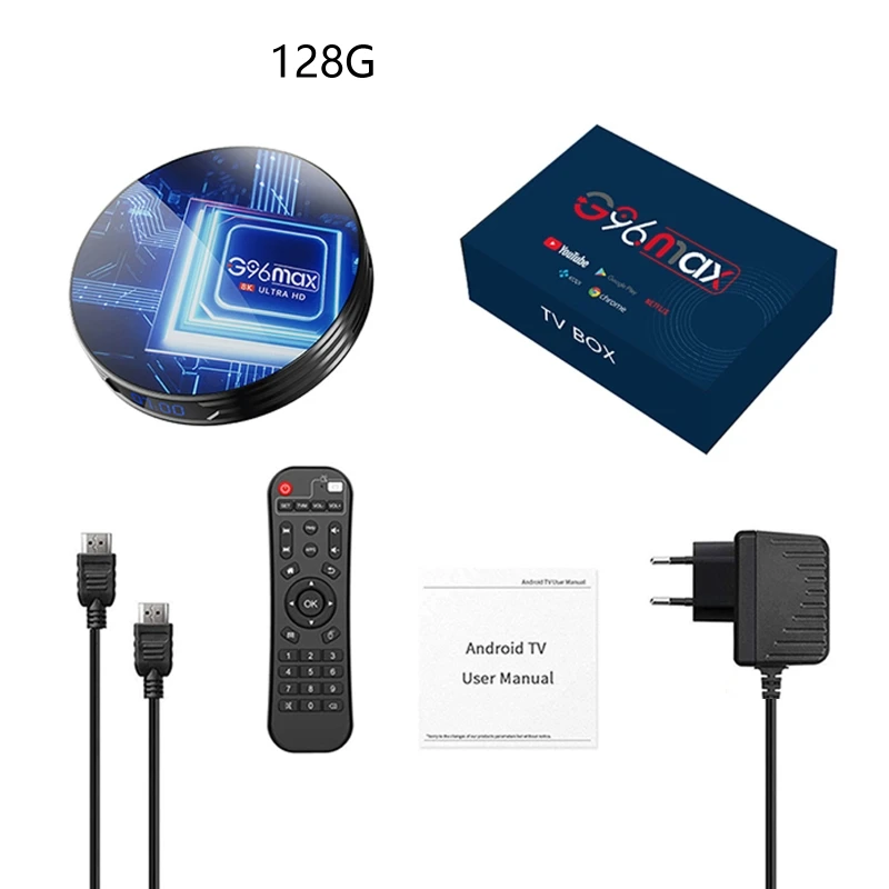 

Приставка Смарт-ТВ G96Max S905X4, Android 11,0, 4 + 32/64/128 ГБ, 8K, 2,4 ГГц