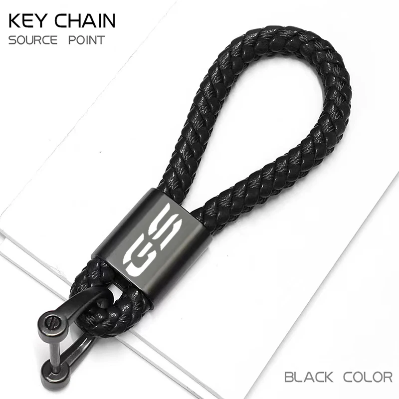

For BMW R1200GS R1250GS R 1200GS R1250 GS R 1250 GS LC ADV 1200 Accessories Motorcycle Hand Woven Leather Keychain Metal Keyring