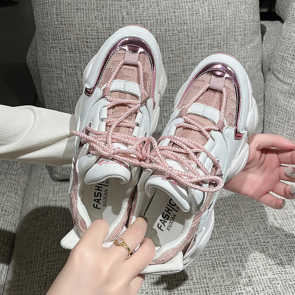 Pink new explosive women shoes children students junior high school sports shoes women high school dad shoes casual tide shoes