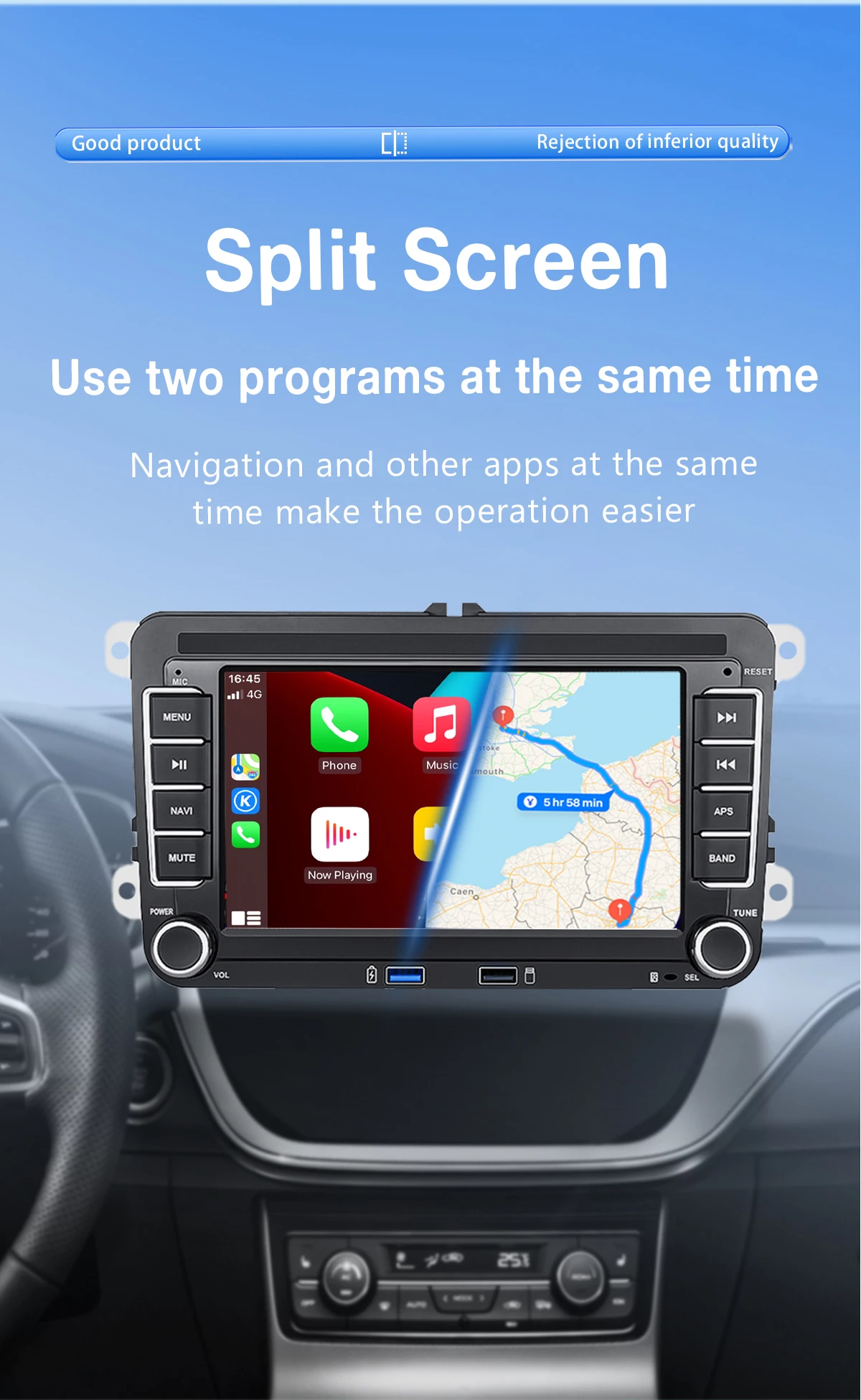 7&quot8&quot9&quot2 Din Carplay Android 13 Car Radio For Volksagen VW Polo 5 Passat B6 B7 T5 Caddy Touran Seat leon Golf4 6 Screen Stereo