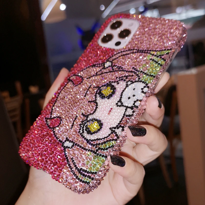 

zreotwo 02 Handmade Case 3D Phone Cover for iPhone 7 8 11 12 13 x xs max pro plus Bing Crystal Diamond girl Gift Bracelet