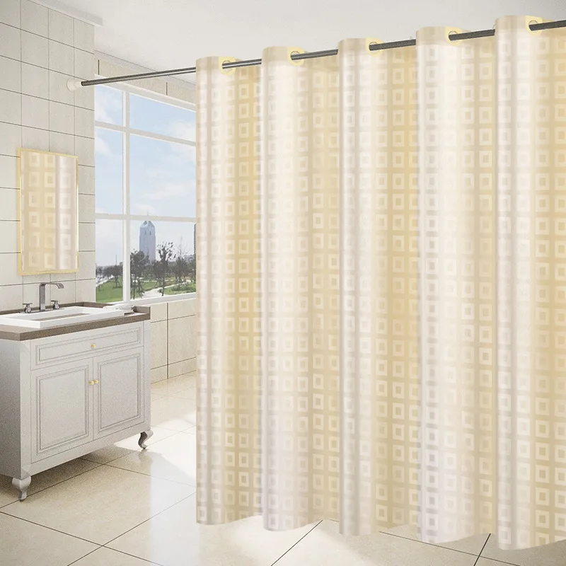 

High Quality Waterproof and Thickened Shower Curtain Curtains, Bathroom Partitions Can Be Equipped with Large Rings
