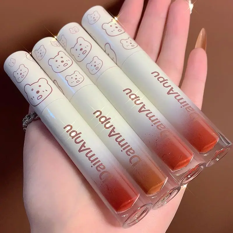 

Mirror Water Lip Gloss Red Lip Tint Soft Silky Lipgloss Liquid Lipstick Moisturizing 6 Colors Cute Bear Lip Glaze Lips Makeup