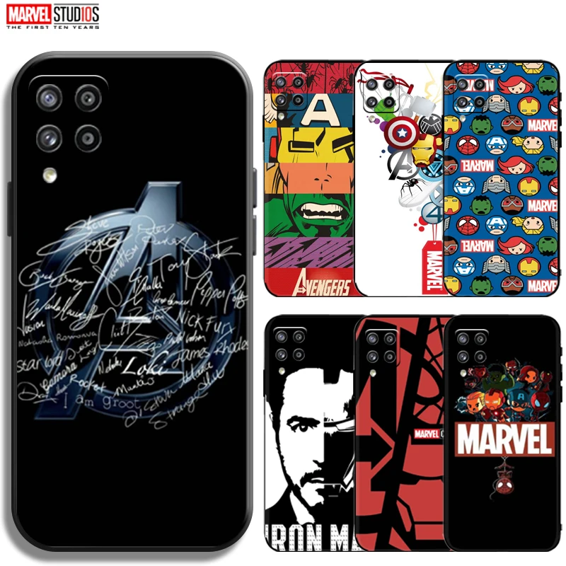 

Marvel Avengers Logo Phone Case For Samsung Galaxy A22 A22 5G Back Carcasa Soft TPU Black Ultra-Thin