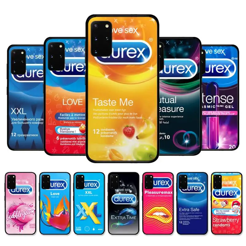

Sexy condom brand D-Durex box Phone Case For Samsung S 9 10 20 21 22 23 30 23plus lite Ultra FE S10lite Fundas