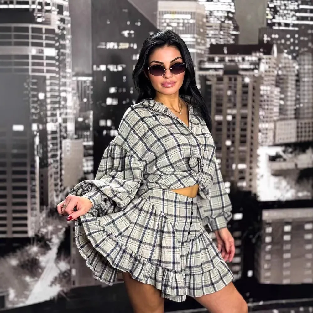 LEDP Темпераментный клетчатый костюм