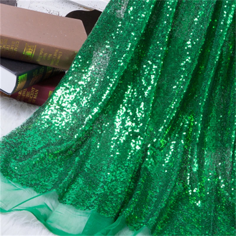 Блестящая ткань с вышивкой и блестками материал золотого серебряного блестящего