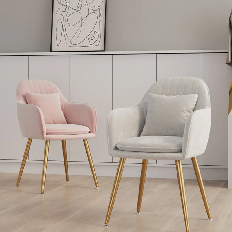 

Ergonomic Dining Chairs Modern Skin-friendly Fabrics Chaise Lounge Designer Kitchen Chair Nordic Vanity Chaise Home Furniture