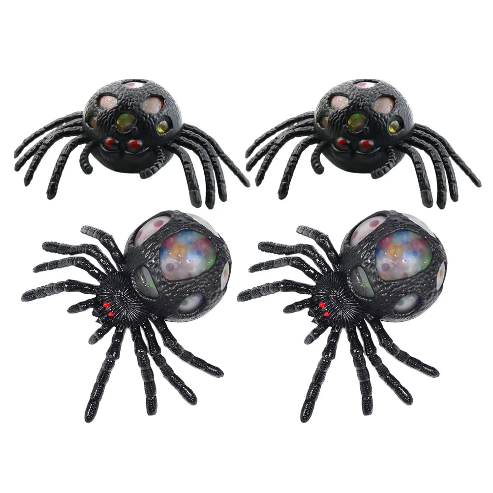 

4 Pcs Spider Vent Ball Halloween Tricky Gadget Scary Stress Relieve Toy