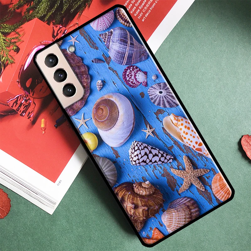 Фото Чехол для телефона Sea Shells для Samsung Galaxy S24 S25 Ultra S9 S10 S20 FE S21 S22 S23 Ultra Plus, задняя крышка №3