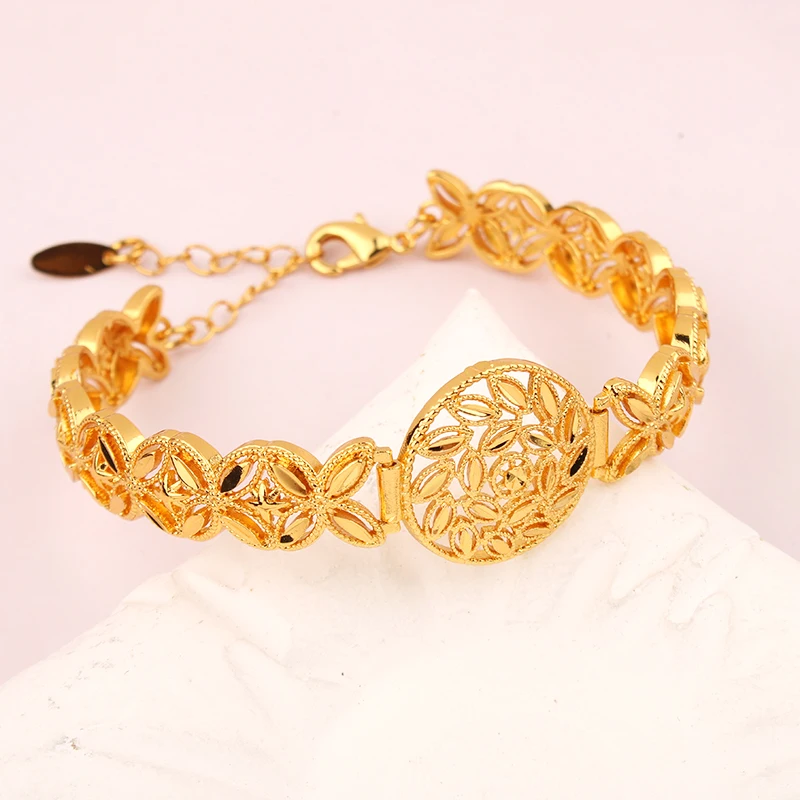 Женский браслет с покрытием 24-каратным золотом Арабская и Дубайская Свадебная