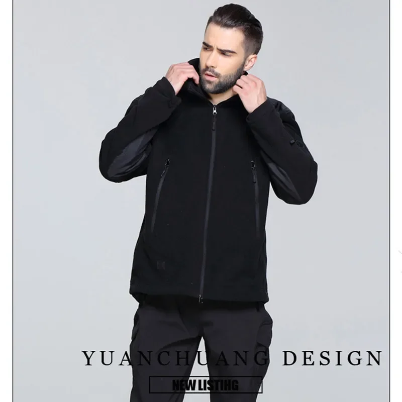 Men's Combat Fleece Softshell Jacket for Climbing Camping Hunting - Military Thermal Tactical Coats