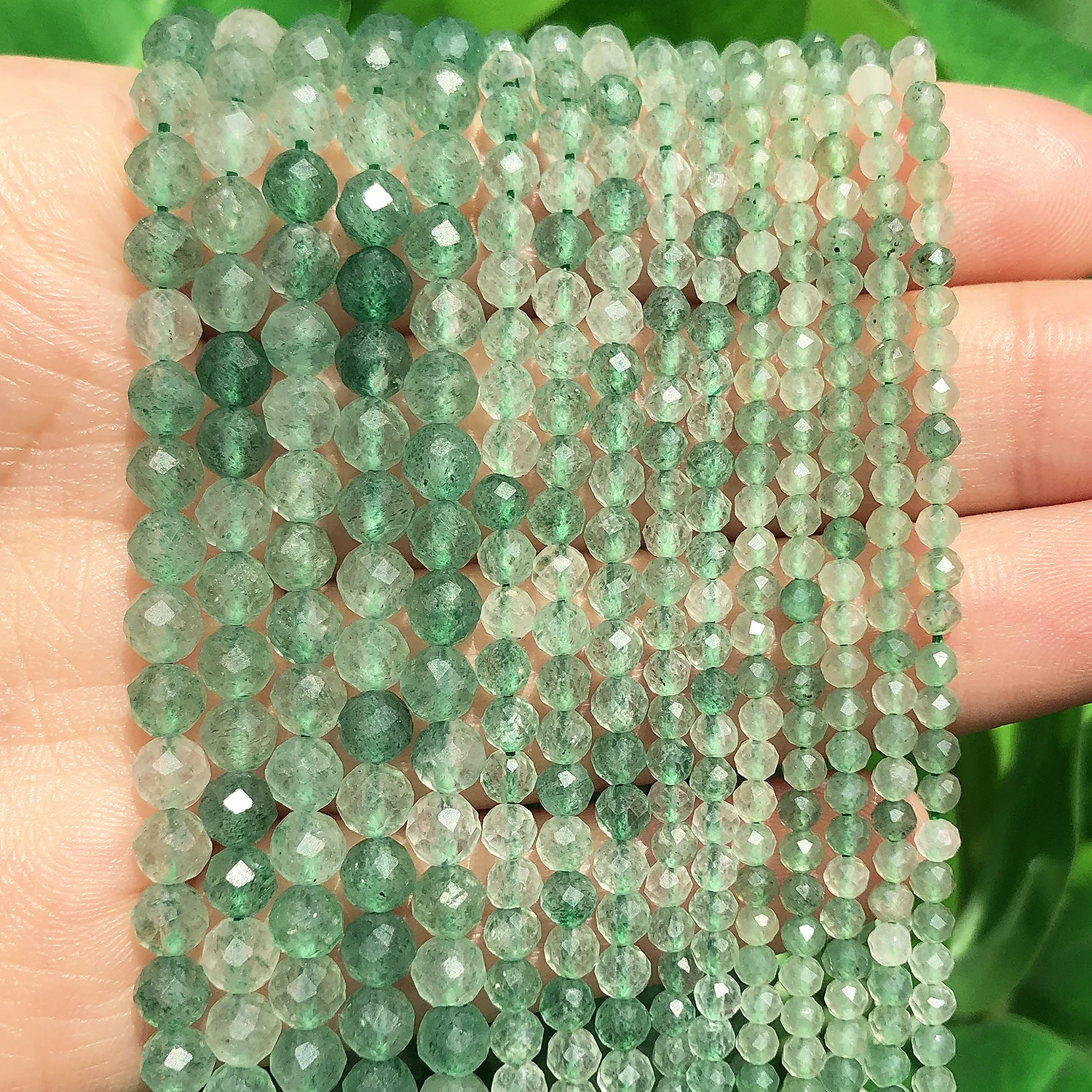 

Natural 2mm 3mm 4mm Faceted Green Aventurine Round Tiny Beads Diy Loose Spacer Beads for Jewelry Making Beading Accessories