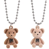 cartoon plush bear pendant necklace for women girls korean fashion bear long neck chain necklaces collar jewelry friendship gift
