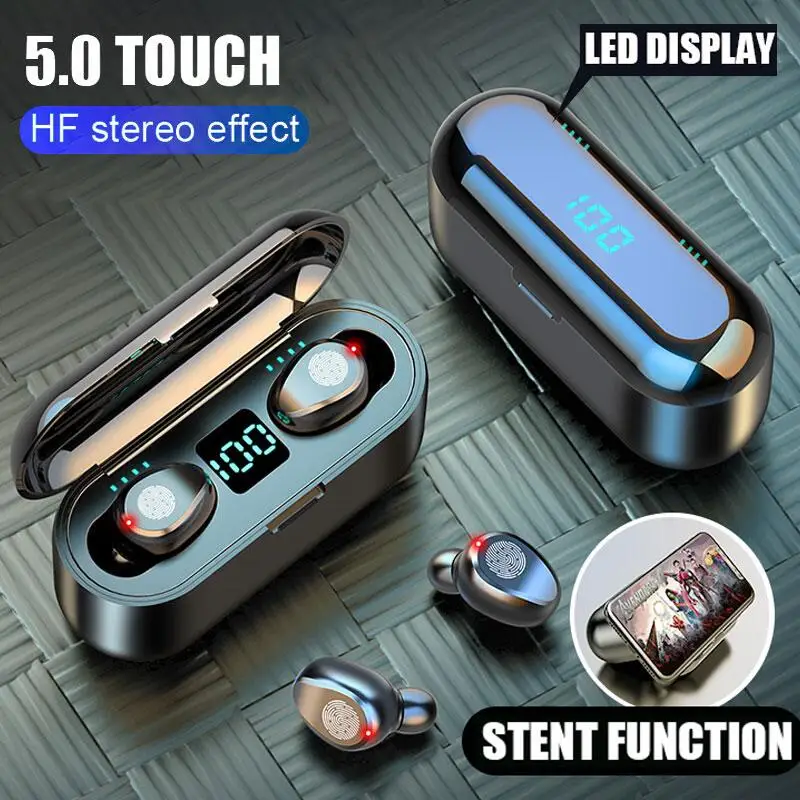 

Bluetooth-гарнитура, TWS, 2400 мА ч, с светодиодный фоном