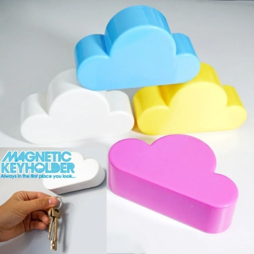 

Magnet Keychain Holder 3D Cloud Wall-Mounted Neodymium Magnetic Key Hanger Creative Keys Hooks Storage on Door for Home Decor
