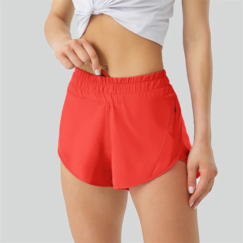 

2.5'' Light Weight Fast-dry Track Shorts Gym Zipper Pocket Loose Side Briefs Exercise Workout Training Shorts