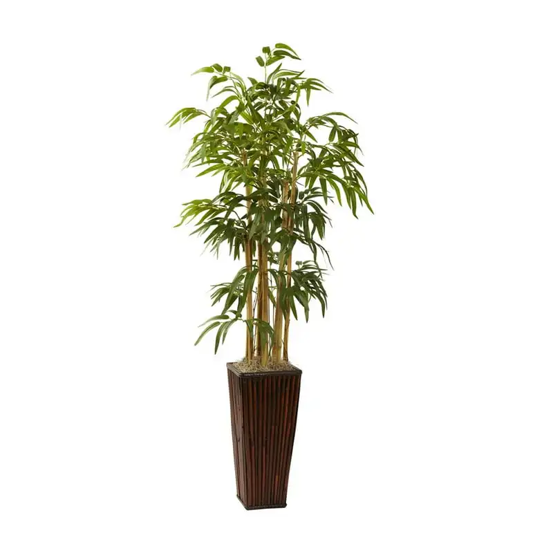 

Bamboo Artificial Plant with Decorative Planter, Green