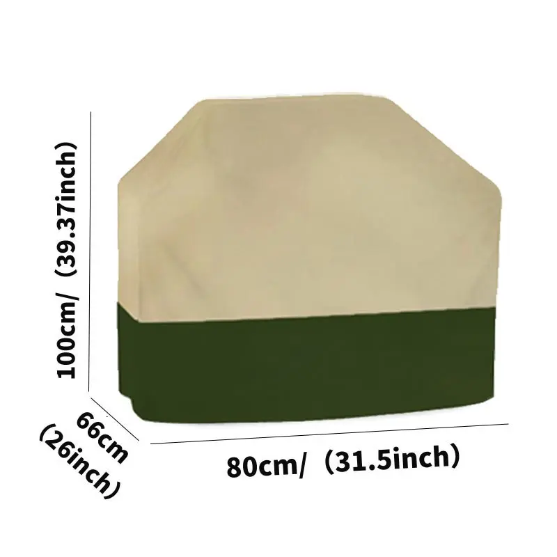 

210D бежево-зеленый чехол для гриля для барбекю, сверхмощный водонепроницаемый чехол для барбекю на открытом воздухе, чехол для тяжелого газового хряща Weber, защитный чехол