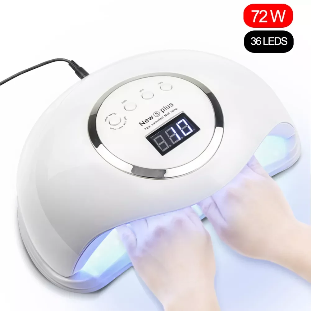 

PLUS 72W UV Lamp UV LED Lamp Nail Dryer UV LED Nail Gel Polish Curing Nail Lamp With Bottom Timer LCD Display For Manicure