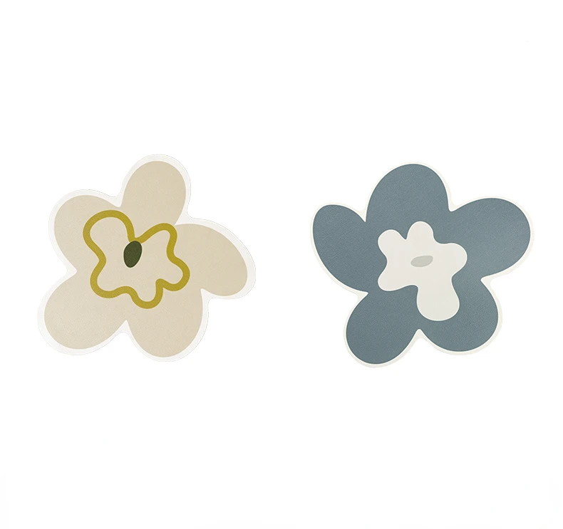 

Coaster Kawaii Tableware Pad PU Leather Waterproof Heat Insulation Non-Slip Coaster Aesthetic Soft Washable Bowl Coaster 2 PCS