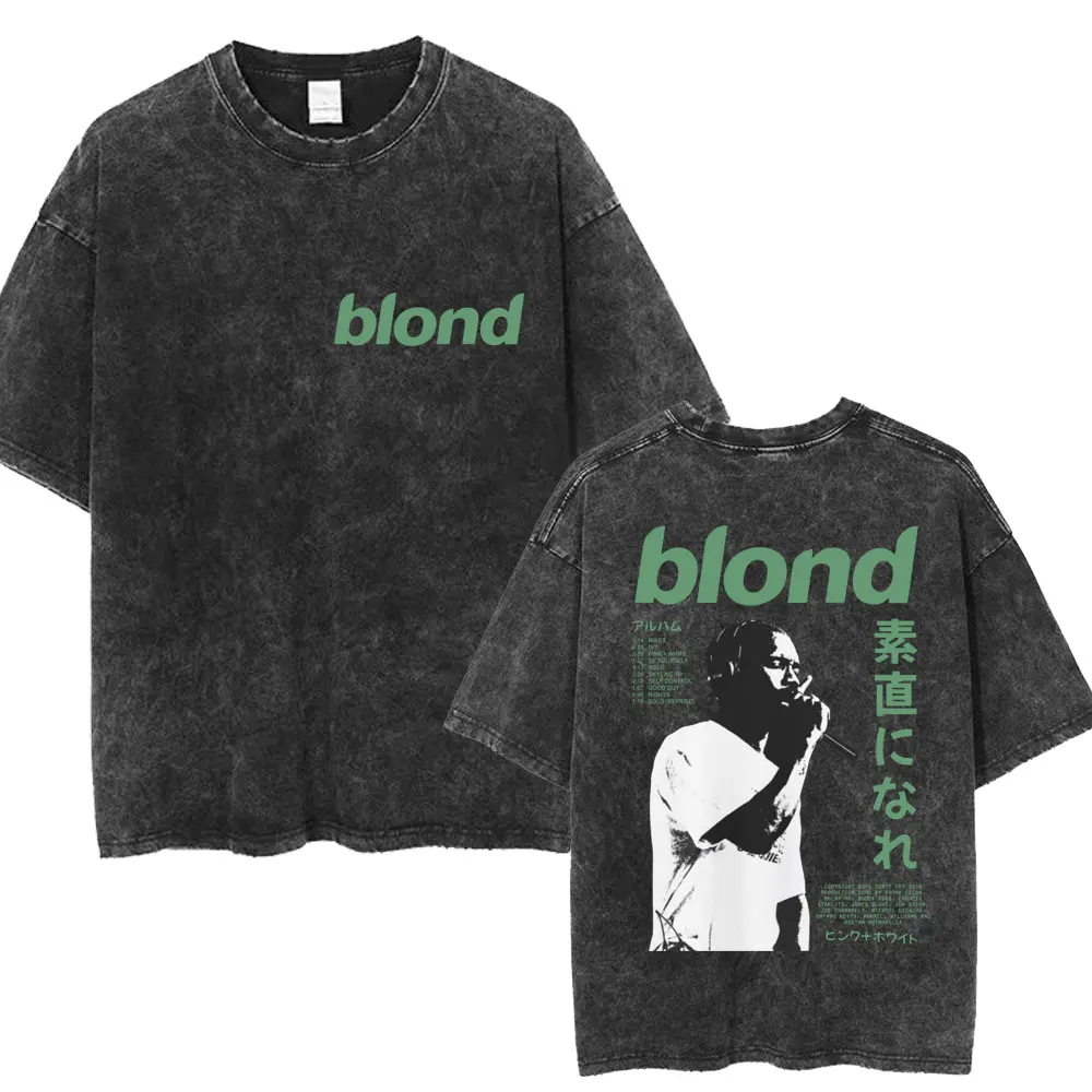 Винтажные промытые футболки рэпера фрэнка популярные R &amp B в стиле альбома