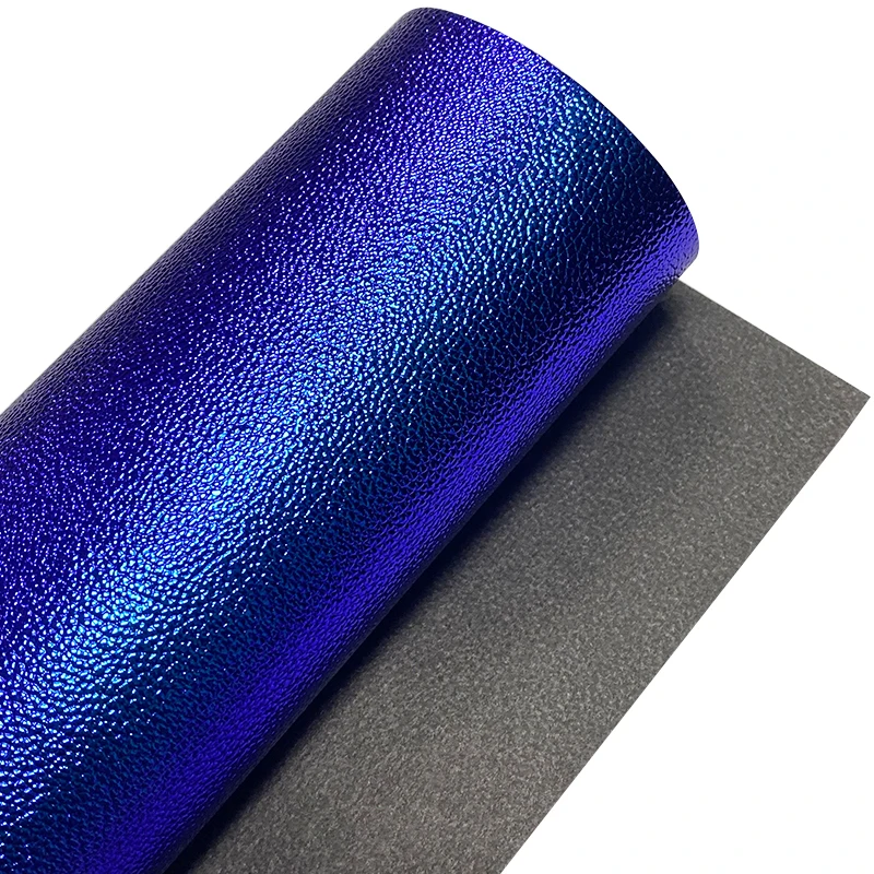 

XHT Litchi Grain Embossed Holographic Faux Leather Spunlace nowen Backing for Packaging/Jewelry Box/bags