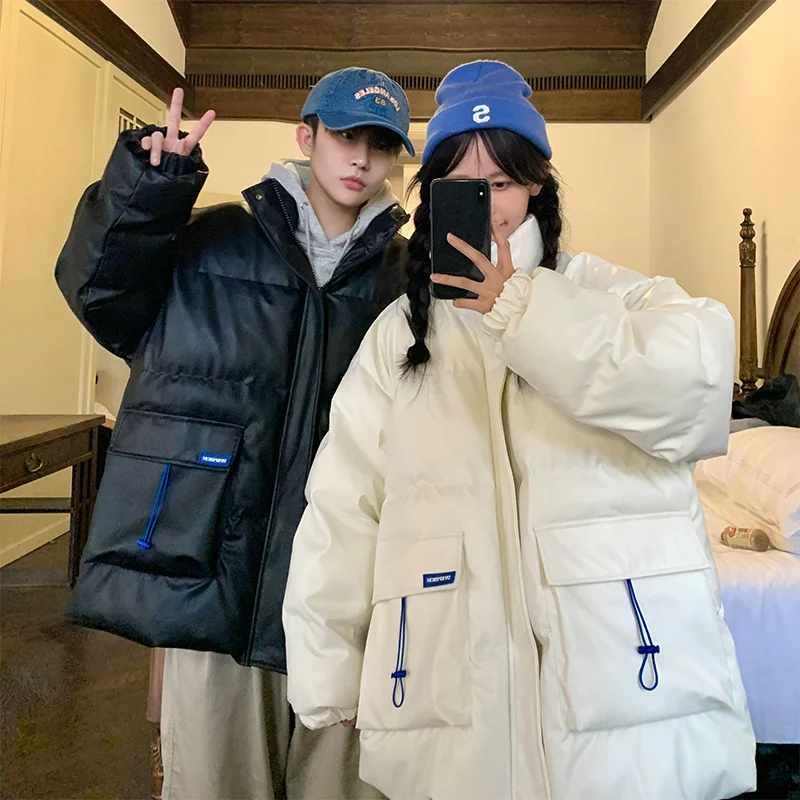 Winter Thick Leather Jacket Men Warm Fashion Casual Oversized Motorcycle Jacket Men Streetwear Loose Short Coat Mens Parker