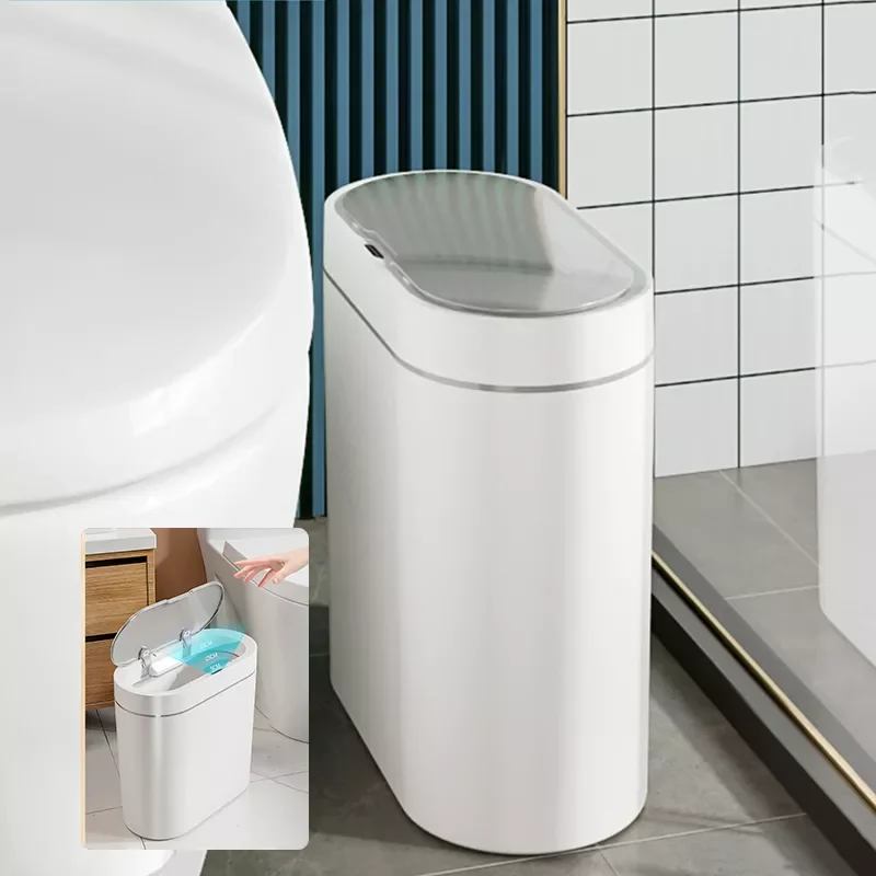 

NEW2023 7L Smart Sensor Trash Bin Kitchen Home Automatic Trash Can for Bedroom Bathroom HouseholdToilet Waterproof Garbage Bin W