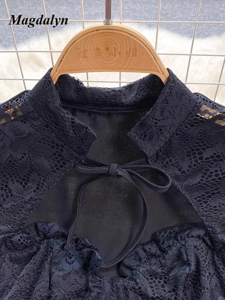 Magdalyn женский сексуальный однотонный цветочный кружевной комбинезон с длинными