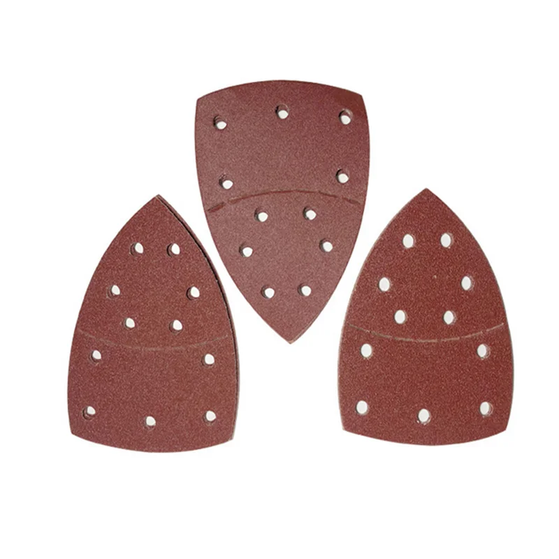 

40PCS Triangular Red Sandpaper Special-shaped Sanding Disc Disc with Hole Peach Shape Sanding Paper for Sanding Abrasive Tools