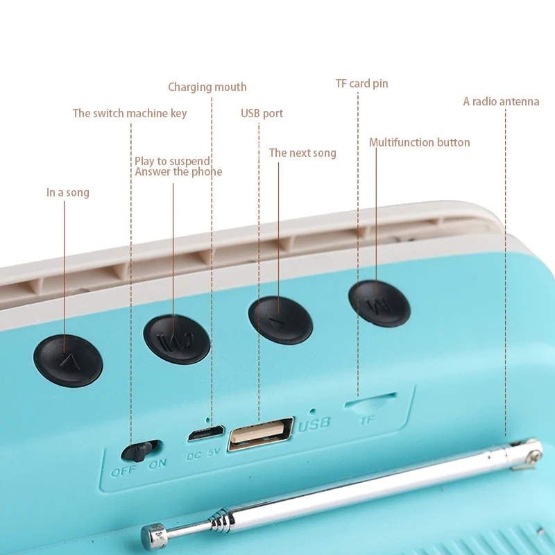Ретро Мини-динамик Bluetooth для мобильного телефона фильмов телевизора