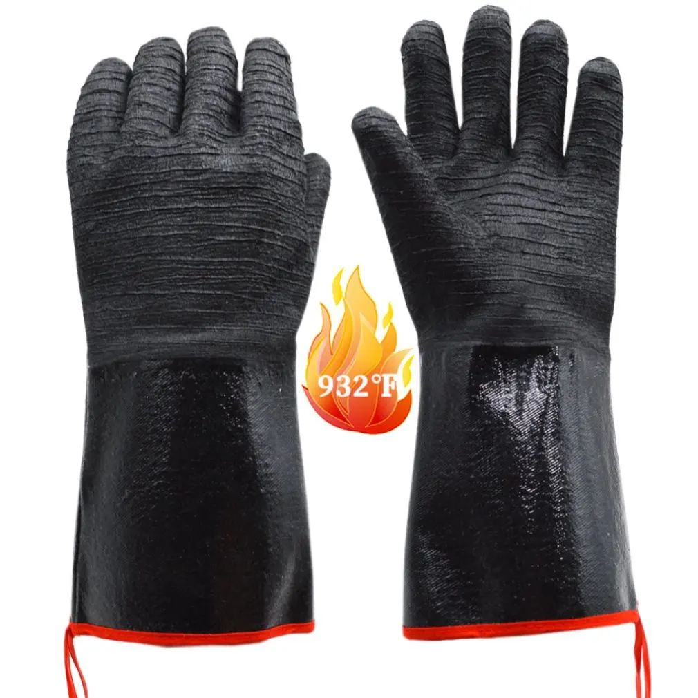 

High Temperature Resistant BBQ Fire Gloves Flame Retardant Non-slip Fireproof Grill Insulation Microwave Oven Gloves