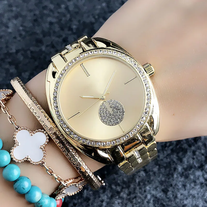 Brand Wrist Watches Women Girl Ladies Crystal Style Quartz Casual Steel Metal Band Clock m52