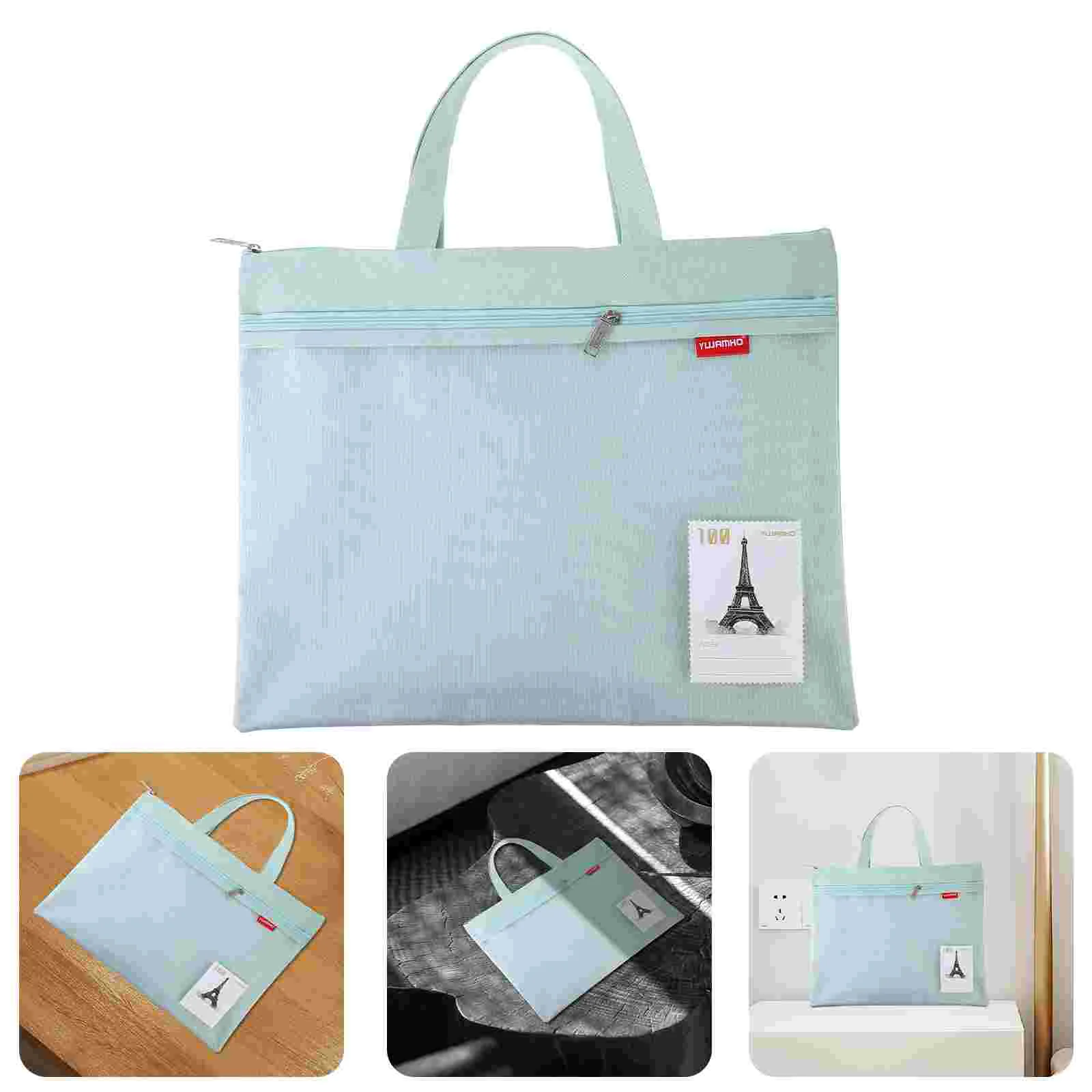 

Zip Ups Zipper Pouch Paper Bag File Storage Bags Handheld Design Nylon Document Pregnant Woman Education Supplies