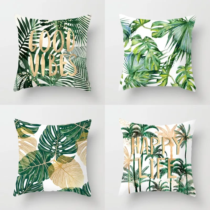

Tropical Leaf Cactus Monstera Cushion Cover 45*45cm Polyester Throw Pillows Sofa Home Decor Decoration Decorative Pillowcase