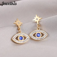 2022 new gold drop earrings women evil eye fashion jewelry aaa zircon eye earrings korean fashion jewelry party gifts