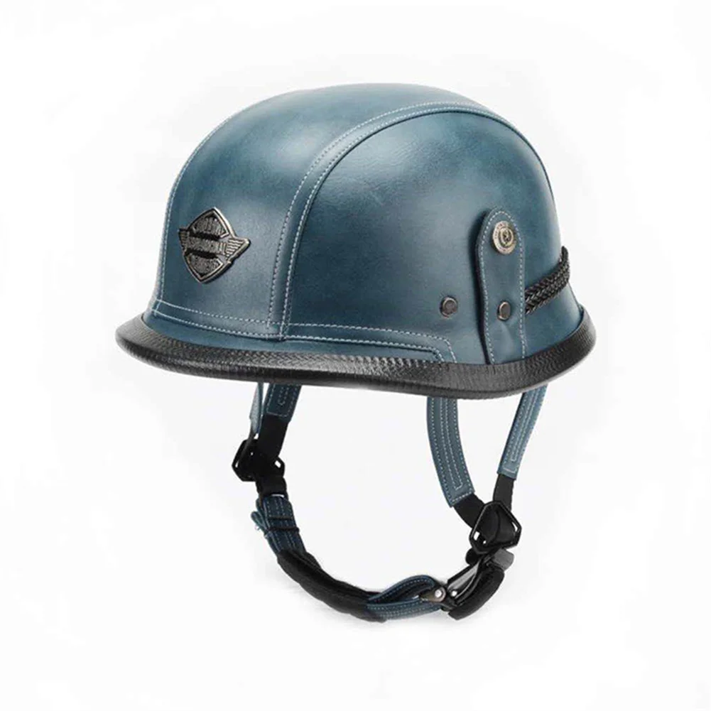 

JYT High Quality German WWII Style PU Leather Half Face Helmet DOT Approved Unisex Vintage Scooter Riding Jet Casque Moto Casco