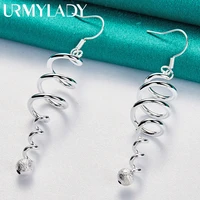 urmylady 925 sterling silver spiral round ball earrings eardrop for women charm wedding fashion engagement jewelry