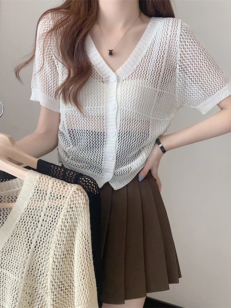 

BOBOKATEER Casual Poleras Mujer Short Sleeve T-shirty Damskie Knitted Woman Tshirts V-Neck Tee Shirt Femme Tops For Women Summer