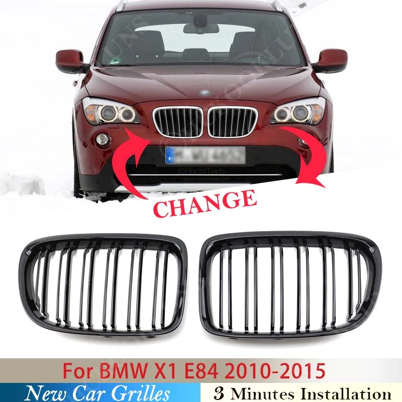 

For BMW X1 E84 2010- 2015 Car Accessories Front Kidney Grille Dual Slat Grille Black Multi Color High Quality ABS 2014 2013 2012