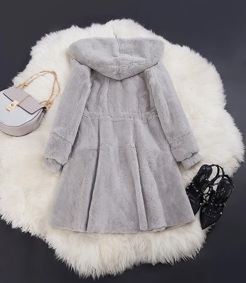 Faux Fur Coat Women Black 10 Colors Hooded Rabbit Fur Jacket 2023 Autumn Winter Christmas Red Parka Thick Jacket Warmth Clothing